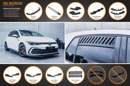 Flow Designs MK8 Golf GTI Full Lip Splitter Set