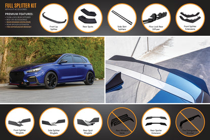 Flow Designs i30 N Line Hatch PD (2018-2023) Full Splitter Lip Set