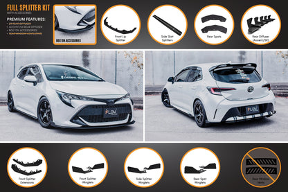 Flow Designs Corolla MZEA12R/ZWE211R 2018-2022 Full Lip Splitter Set