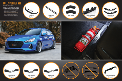 Flow Designs i30 SR Hatch (2017-2018) Full Lip Splitter Set