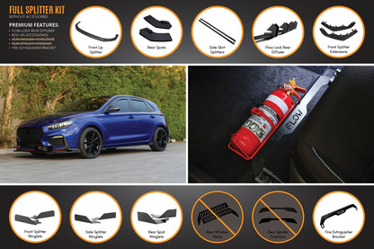 Flow Designs i30 N Line Hatch PD (2018-2023) Full Splitter Lip Set
