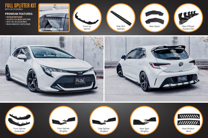 Flow Designs Corolla MZEA12R/ZWE211R 2018-2022 Full Lip Splitter Set