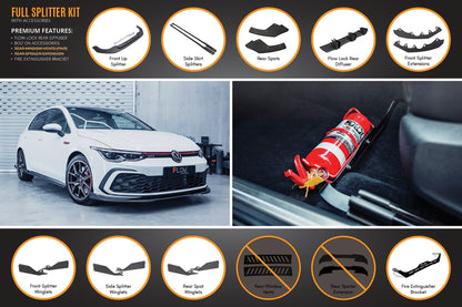 Flow Designs MK8 Golf GTI Full Lip Splitter Set