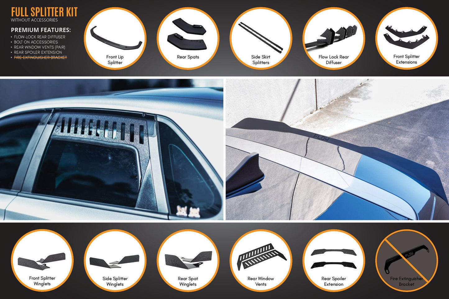 Flow Designs i30 N Line Hatch PD (2018-2023) Full Splitter Lip Set
