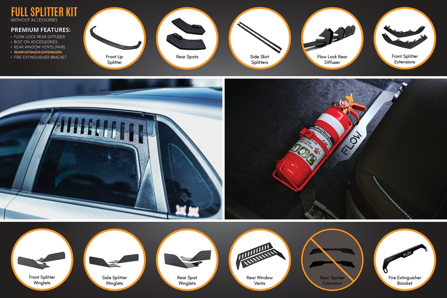 Flow Designs i30 N Line Hatch PD (2018-2023) Full Splitter Lip Set