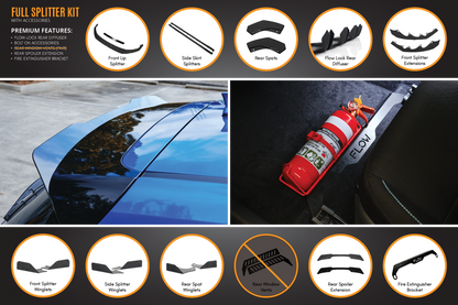 Flow Designs i30 SR Hatch (2017-2018) Full Lip Splitter Set