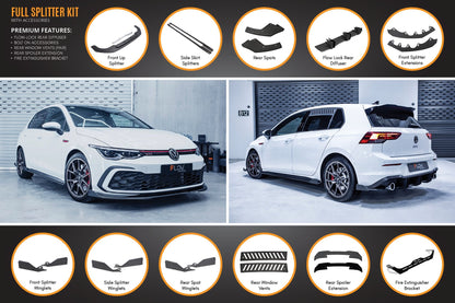 Flow Designs MK8 Golf GTI Full Lip Splitter Set