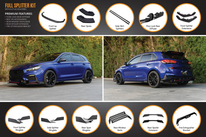 Flow Designs i30 N Line Hatch PD (2018-2023) Full Splitter Lip Set