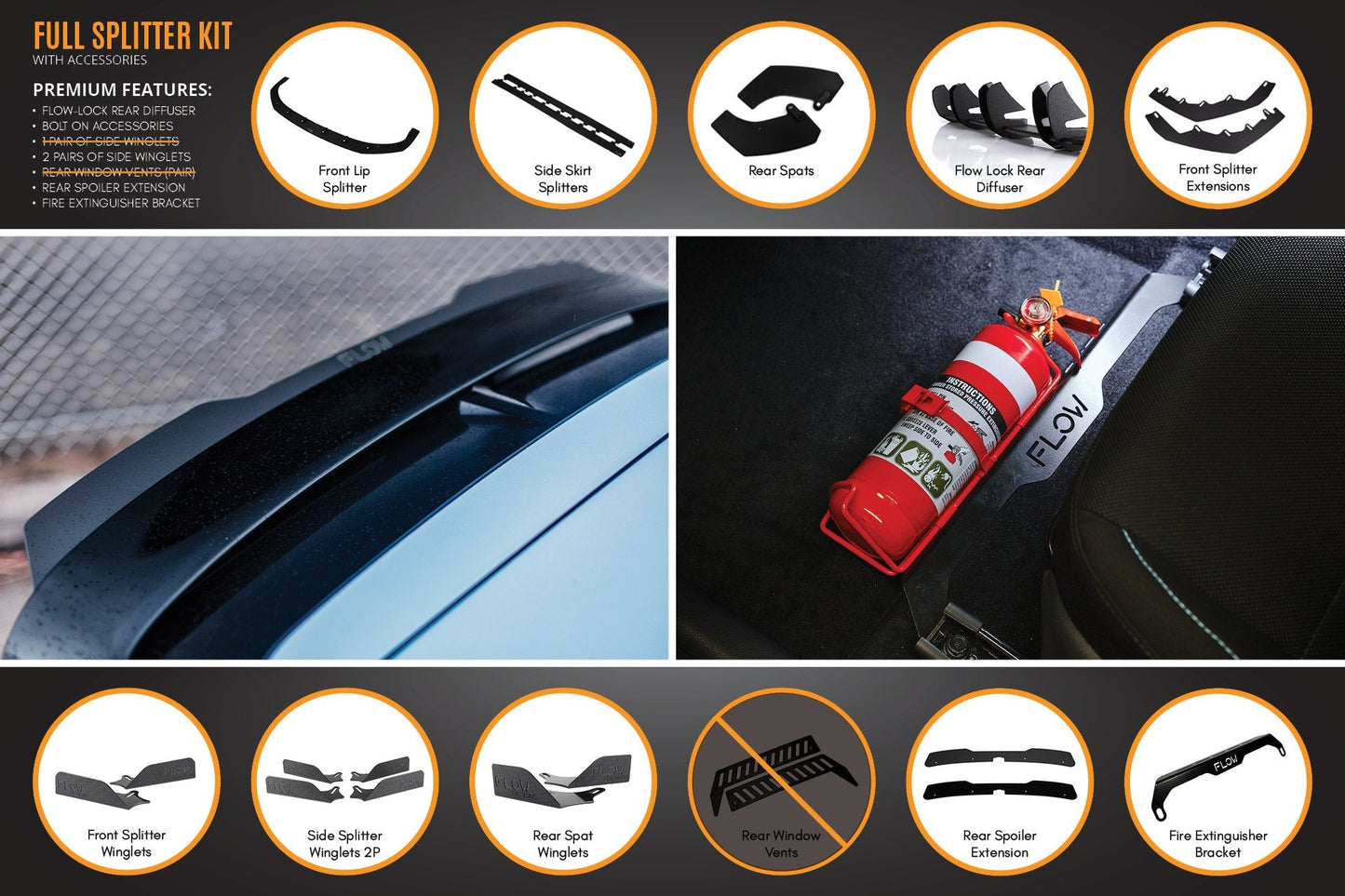 Flow Designs i30N Hatch PD (2018-2020) Full Lip Splitter Set