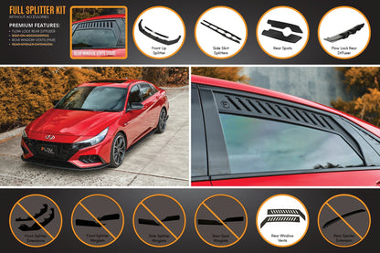 Flow Designs CN7 i30 N Line Sedan 2020 - 2022 Full Lip Splitter Set