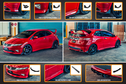 Flow Designs FN2 Civic Type R Full Lip Splitter Set