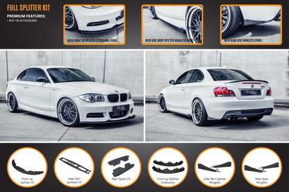 Flow Designs E82 M Sport Full Lip Splitter Set