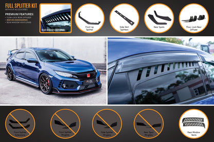 Flow Designs FK8 Civic Type R Full Lip Splitter Set
