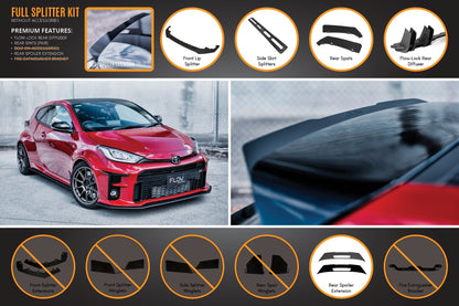 Flow Designs Yaris GR Gen1 Full Lip Splitter Kit With Rear Diffuser