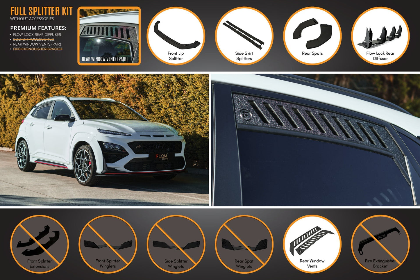Flow Designs Kona N Full Lip Splitter Set