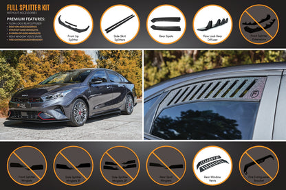 Flow Designs Cerato GT Sedan FL Full Lip Splitter Set
