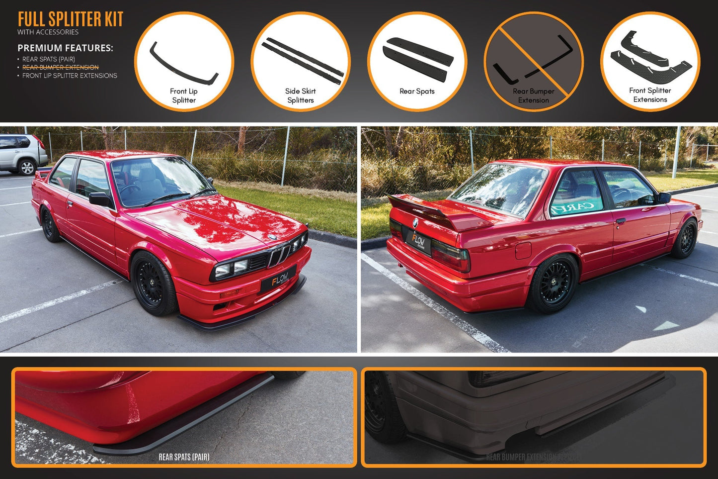 Flow Designs E30 M-Tech 2 Full Lip Splitter Set