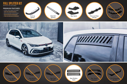 Flow Designs MK8 Golf GTI Full Lip Splitter Set