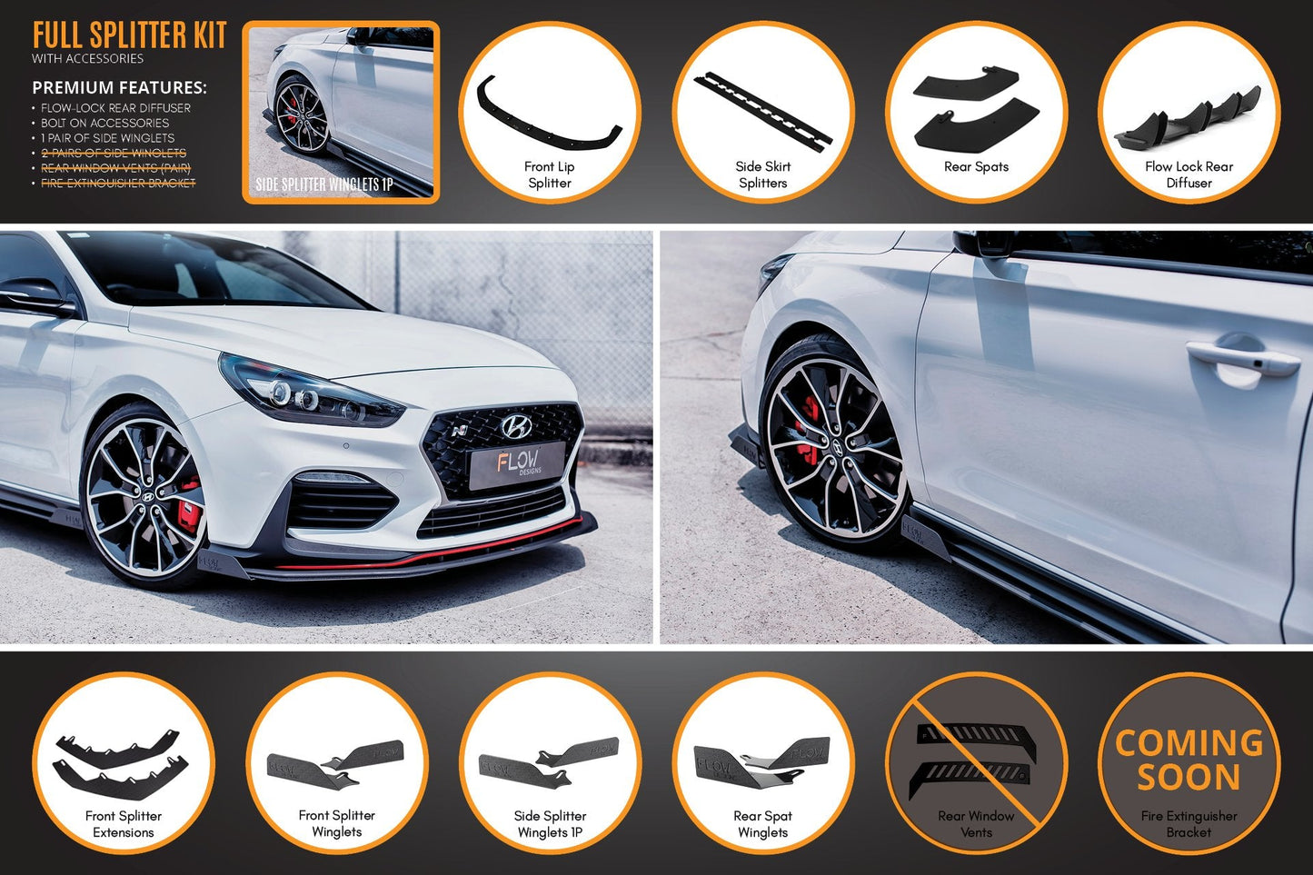Flow Designs i30N Fastback PD Full Lip Splitter Set
