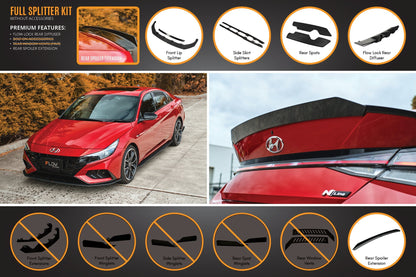 Flow Designs CN7 i30 N Line Sedan 2020 - 2022 Full Lip Splitter Set