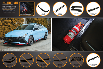 Flow Designs CN7 Elantra N Sedan 2021 Full Lip Splitter Set