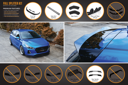 Flow Designs i30 SR Hatch (2017-2018) Full Lip Splitter Set