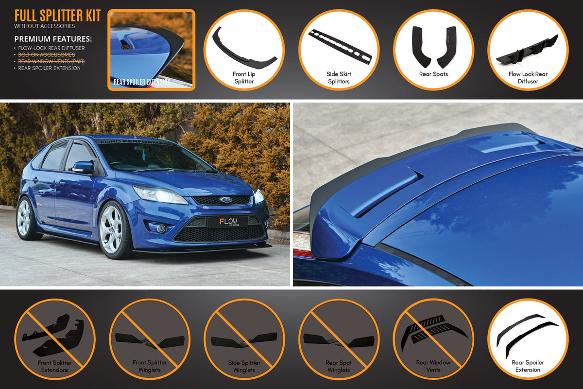 Flow Designs XR5 Focus Turbo V3 Full Lip Splitter Set