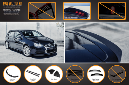 Flow Designs MK5 Golf R32 Full Lip Splitter Set