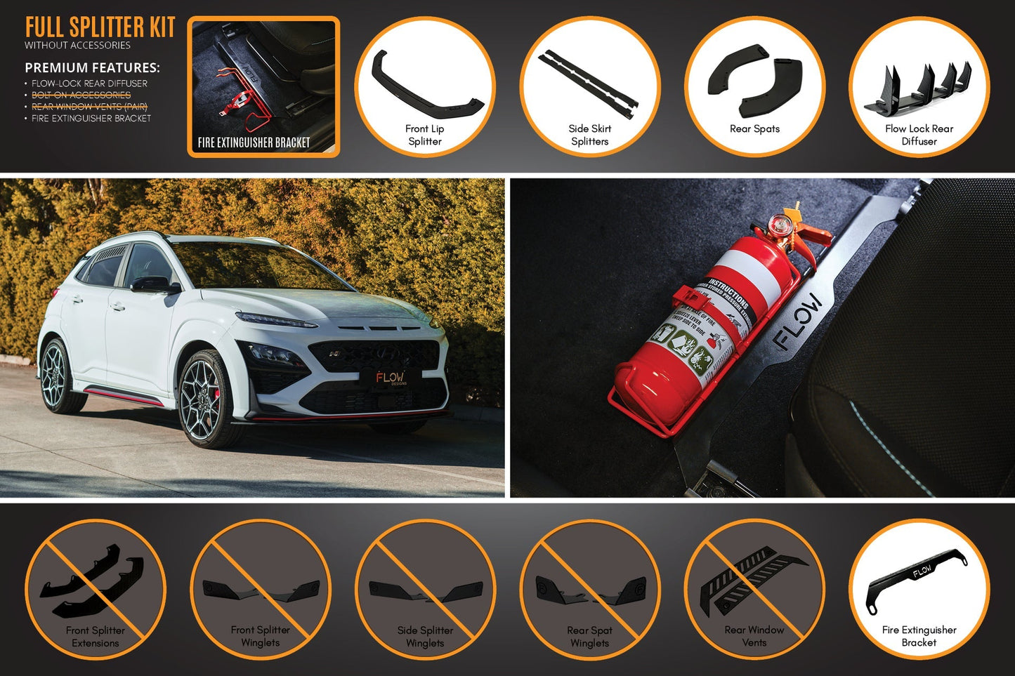 Flow Designs Kona N Full Lip Splitter Set