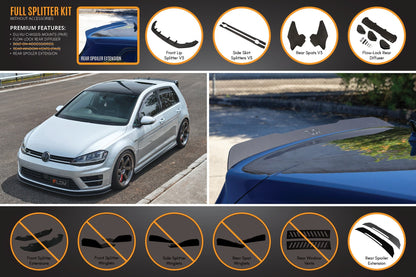 Flow Designs MK7 Golf R (EU/AU) Full Lip Splitter Set