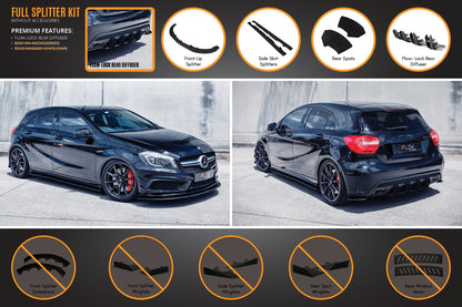 Flow Designs A45 AMG W176 (PFL) Full Lip Splitter Set