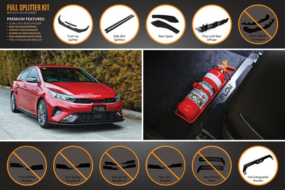Flow Designs Cerato GT Hatch Facelift Full Lip Splitter Set