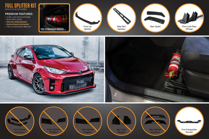 Flow Designs Yaris GR Gen1 Full Lip Splitter Kit With Rear Diffuser