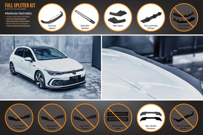 Flow Designs MK8 Golf GTI Full Lip Splitter Set