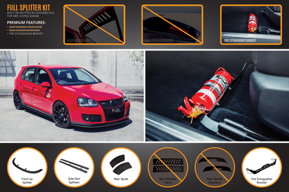 Flow Designs MK5 Golf GTI Full Lip Splitter Set