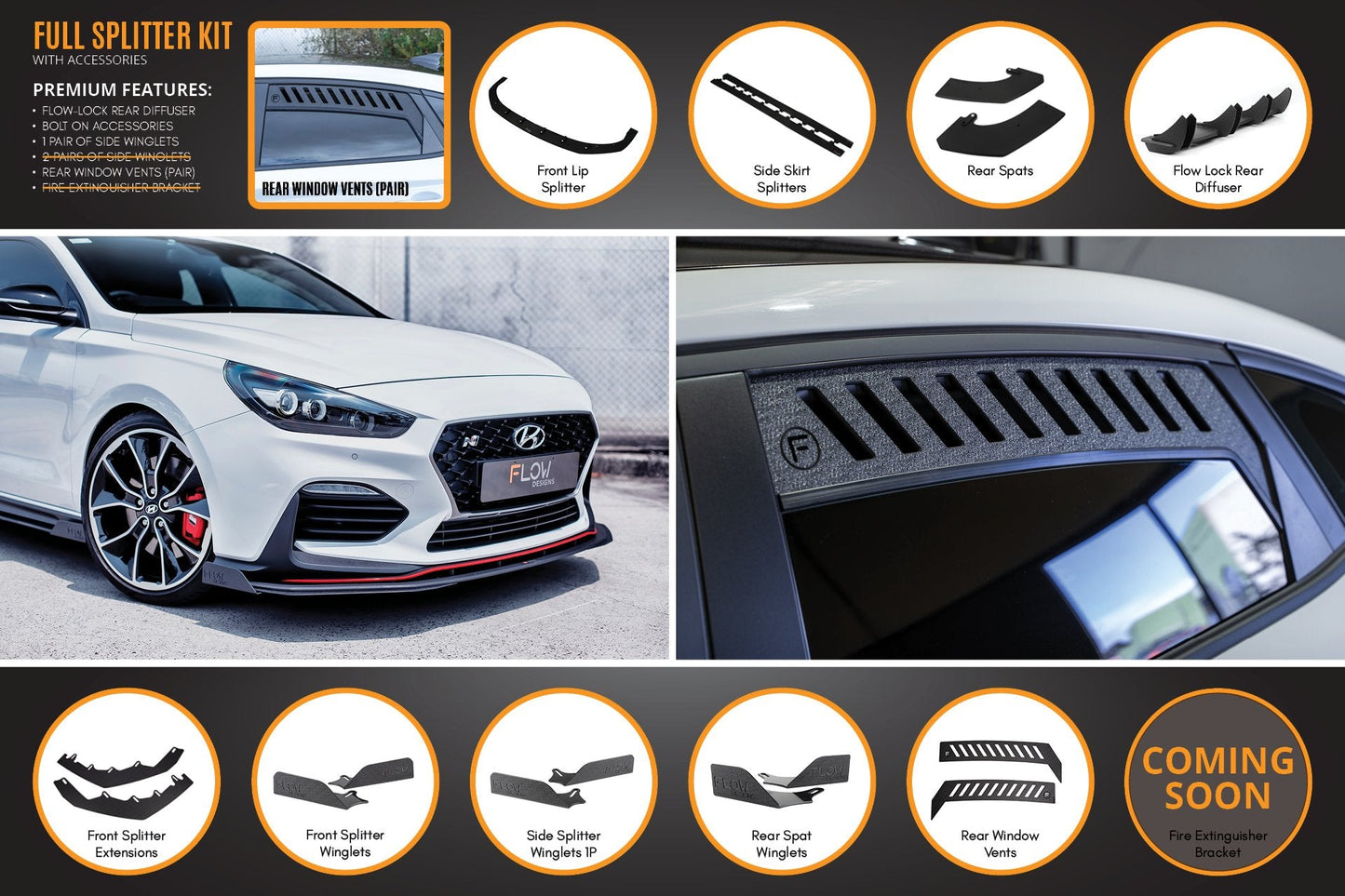 Flow Designs i30N Fastback PD Full Lip Splitter Set