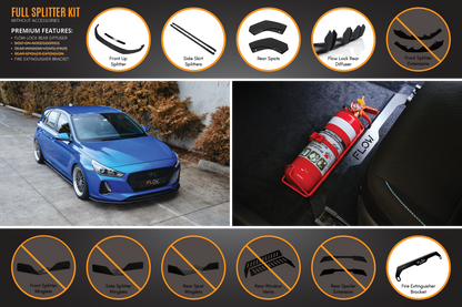 Flow Designs i30 SR Hatch (2017-2018) Full Lip Splitter Set