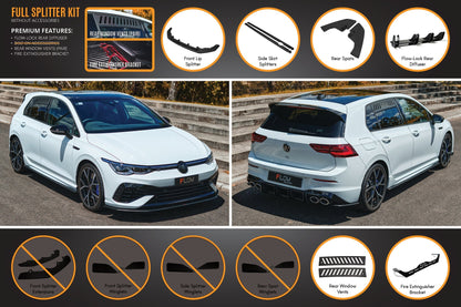 Flow Designs MK8 Golf R Full Lip Splitter Set
