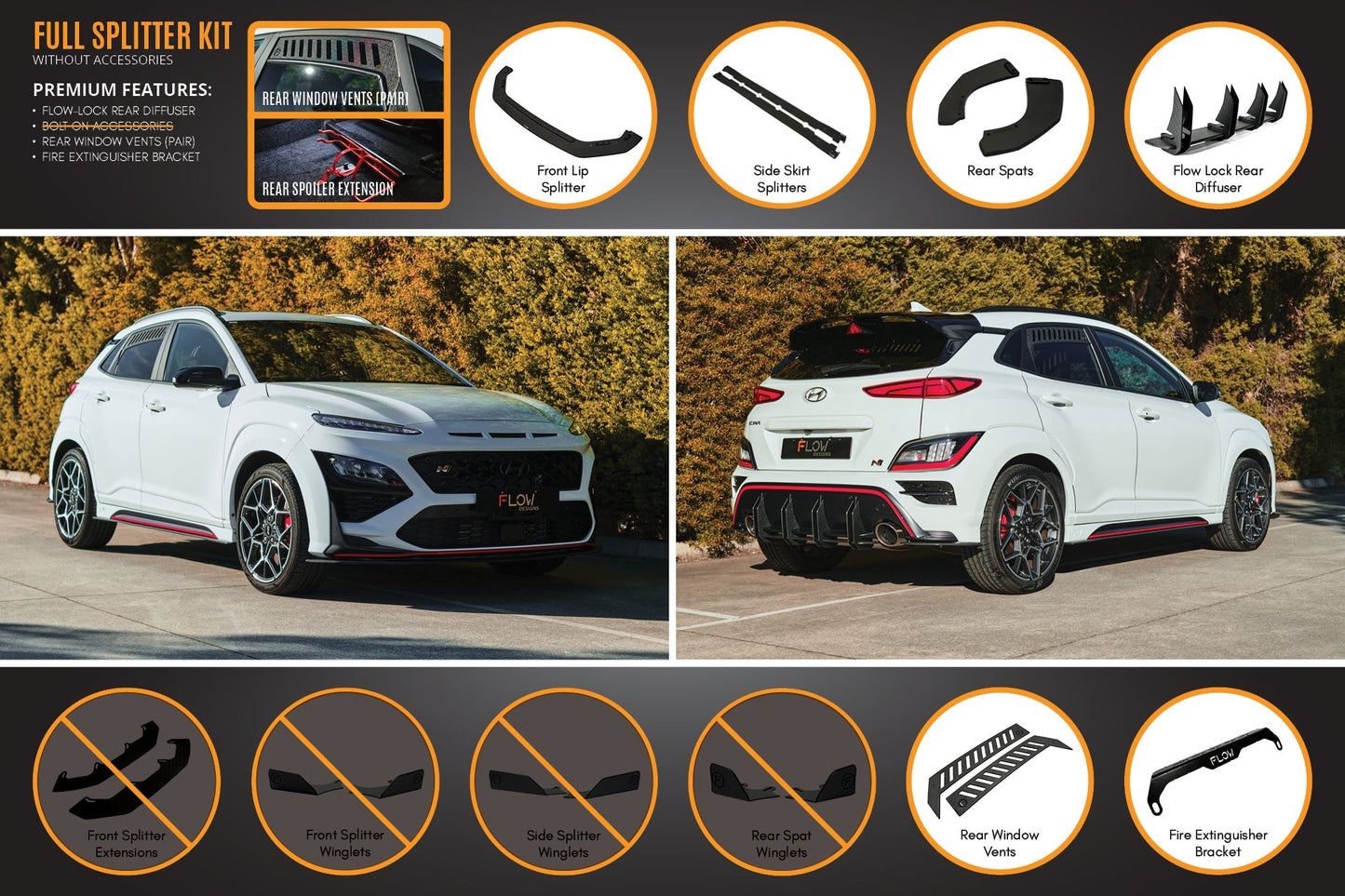 Flow Designs Kona N Full Lip Splitter Set