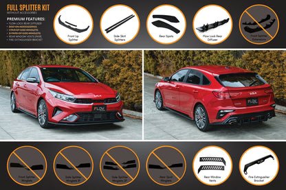 Flow Designs Cerato GT Hatch Facelift Full Lip Splitter Set