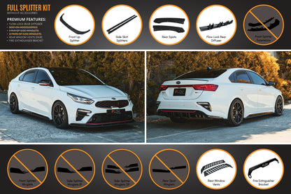Flow Designs Cerato GT Sedan PFL Full Lip Splitter Set