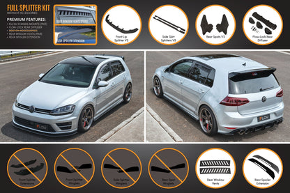Flow Designs MK7 Golf R (EU/AU) Full Lip Splitter Set