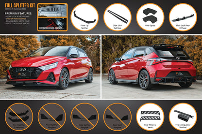 Flow Designs i20 N BC3 Pre-Facelift Full Lip Splitter Set
