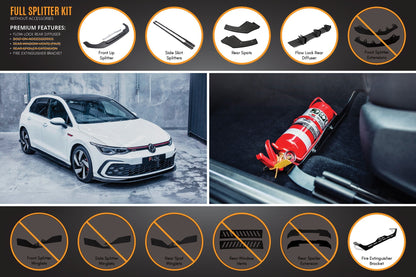 Flow Designs MK8 Golf GTI Full Lip Splitter Set