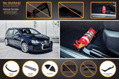 Flow Designs MK5 Golf R32 Full Lip Splitter Set