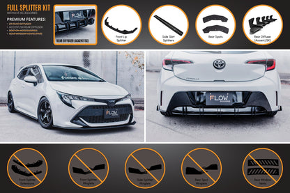 Flow Designs Corolla MZEA12R/ZWE211R 2018-2022 Full Lip Splitter Set