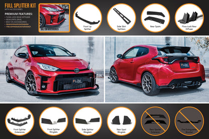 Flow Designs Yaris GR Gen1 Full Lip Splitter Kit With Rear Diffuser