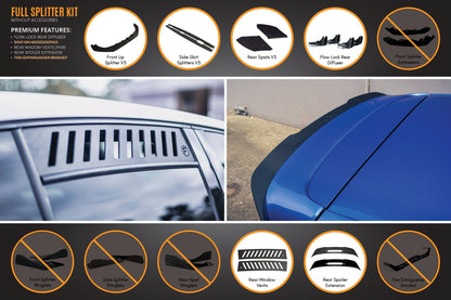 Flow Designs MK6 Golf R Full Lip Splitter Set WITHOUT Accessories