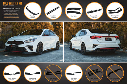 Flow Designs Cerato GT Sedan PFL Full Lip Splitter Set