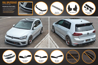 Flow Designs MK7 Golf R (USDM) Full Lip Splitter Set